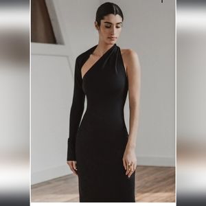 XL Marcella NYC Black Manhattan One Shoulder Gown